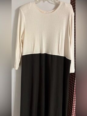 Lady Dorby vintage black & white colorblock luxurydress 24W Plus size ribbed top